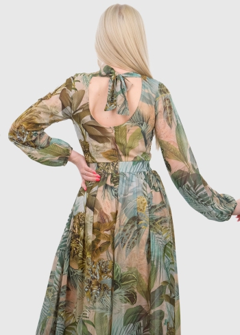 Rachel vakarkleita ar ziedu rakstu - back