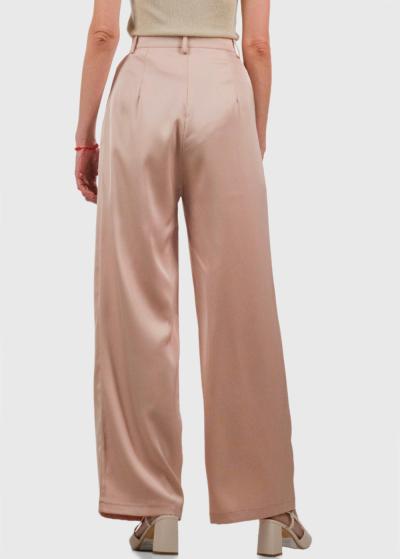 Aigerim bēšas sieviešu platas bikses - back