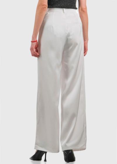 Aigerim baltas sieviešu platas bikses - back