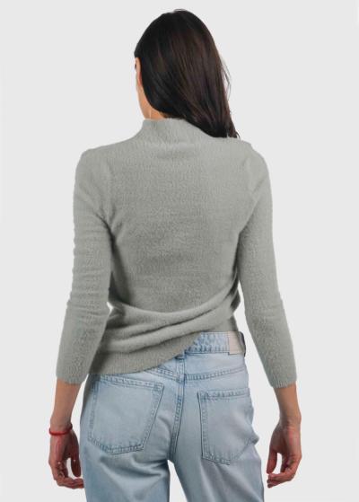 Benedetta pelēks džemperis ar augstu apkakli - back