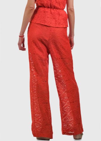 Barbara sarkanas mežģīņu bikses - back