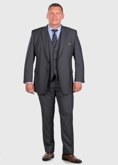 Birtukan Lielo izmēru pelēks klasisks uzvalks ar jaunvilnu - back