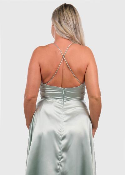 Courtney gaiši zaļa vakarkleita ar atvērtu muguru  - back