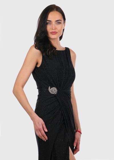 Cemile melna vakarkleita ar šķēlumu - back