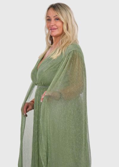 Carmilla Lielo izmēru gaiši zaļa vakarkleita - back