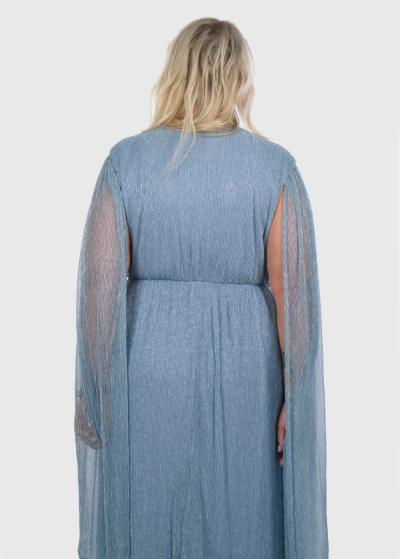 Bagiratha Lielo izmēru zila gara vakarkleita - back