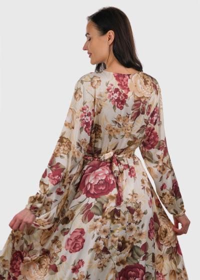 Dae gara vakarkleita ar ziedu rakstu  - back