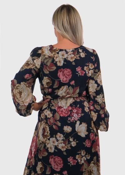 Devi tumši zila gara vakarkleita ar rakstu  - back