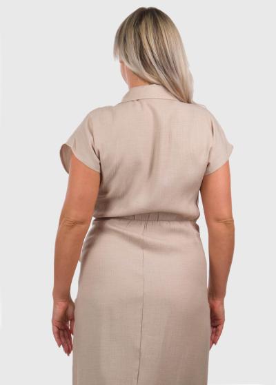 Alisa bēša kleita ar pārliekamu vidukļa daļu - back