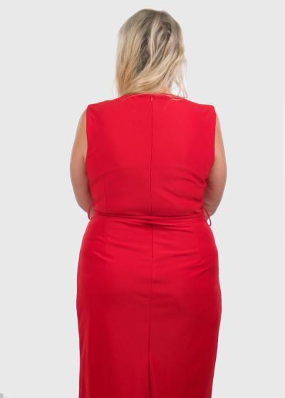 Delphia Lielo izmēru sarkana vakarkleita ar jostu - back
