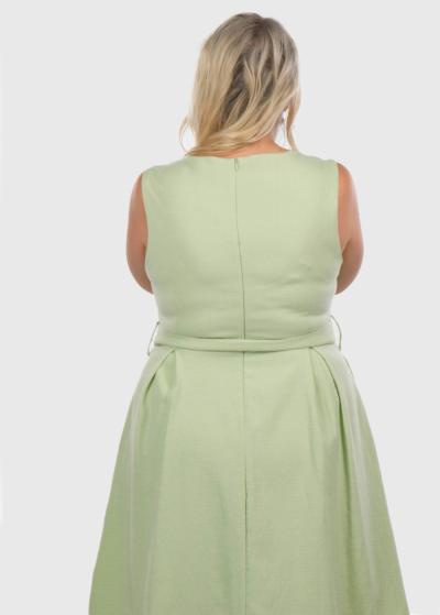 Davina Lielo izmēru gaiši zaļa īsa vakarkleita  - back