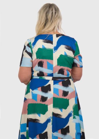 Dafi Lielo izmēru daudzkrāsaina īsa vakarkleita  - back