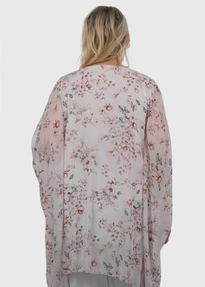 Dahlia Lielo izmēru balta brīva piegriezuma blūze - back