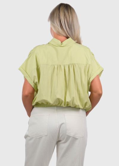 Delight zaļa blūze ar aukliņas aizdari  - back