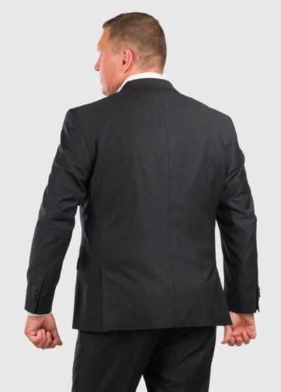 Derian Lielo Izmēru melna vīriešu žakete ar vilnu - back