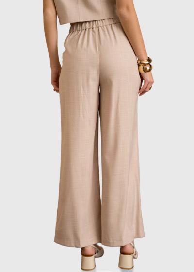 Ebru bēšas sieviešu platas bikses - back