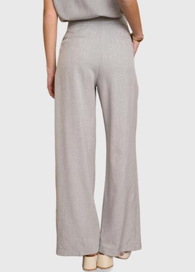 Esra gaiši pelēkas platas bikses ar kabatām - back