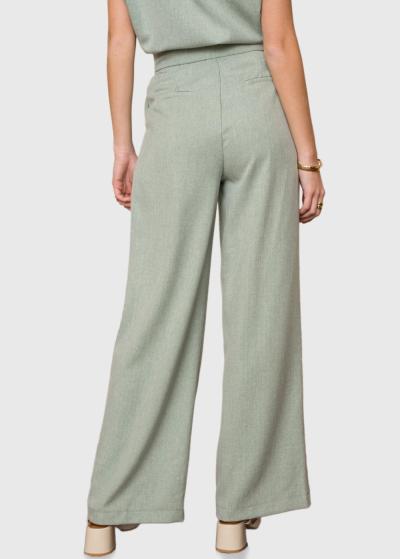 Esra gaiši zaļas platas bikses ar kabatām - back