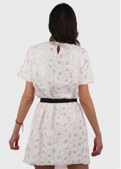 Cemal balta īsa vakarkleita ar spīguļiem - back