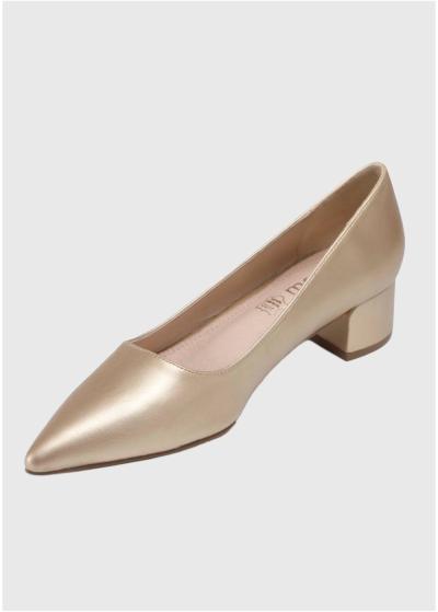 Enya Lielo Izmēru zelta kurpes ar biezu papēdi - back