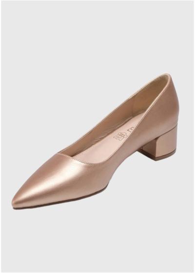 Enya Lielo Izmēru zelta kurpes ar biezu papēdi - back