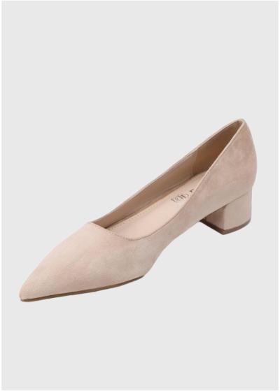 Emiliana Lielo Izmēru bēšas kurpes ar biezu papēdi - back