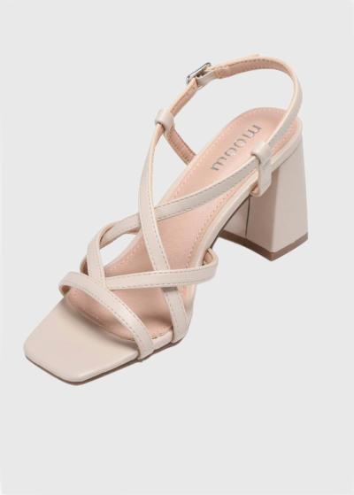 Elvida bēšas sandales uz papēža - back