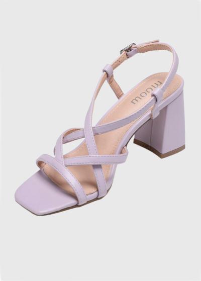 Elvida gaiši violetas sandales uz papēža - back