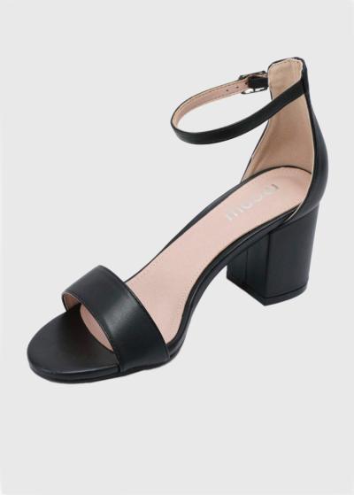 Evrim melnas sandales ar papēdi - back