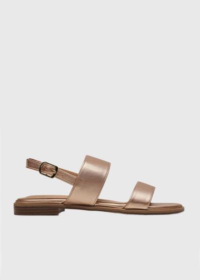 Elia Lielo Izmēru zelta sandales ar plakanu zoli  - back