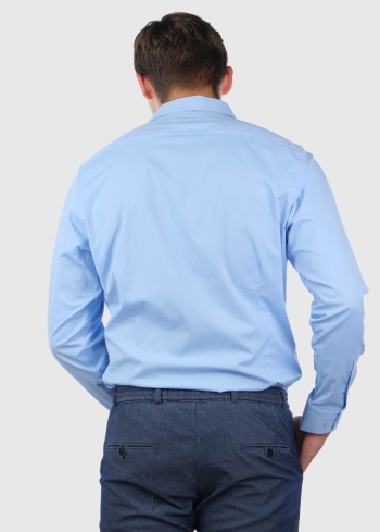 Slim Fit gaiši zils vīriešu krekls - back