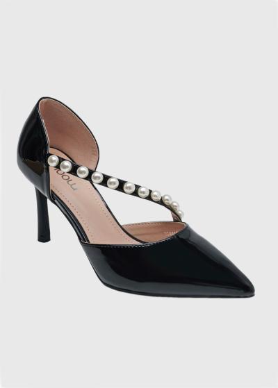 Aruna melnas kurpes ar pērlītēm - back