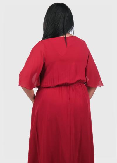 Ellis Lielo izmēru sarkana gara vakarkleita - back