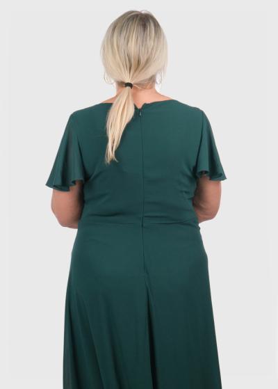 Edina Lielo izmēru tumši zaļa gara vakarkleita ar šķēlumu - back