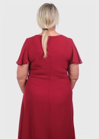 Edina Lielo izmēru sarkana gara vakarkleita ar šķēlumu - back