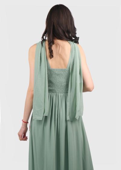 Elisabeth gaiši zaļa gara vakarkleita - back