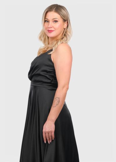 Elza melna gara vakarkleita uz lencītēm - back