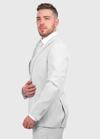 Chris balts pieguļošais uzvalks - back