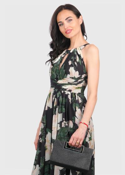 Didem gara vakarkleita ar ziedu rakstu  - back