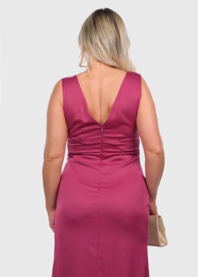 Elmira tumši rozā gara vakarkleita ar rāvējslēdzēju - back