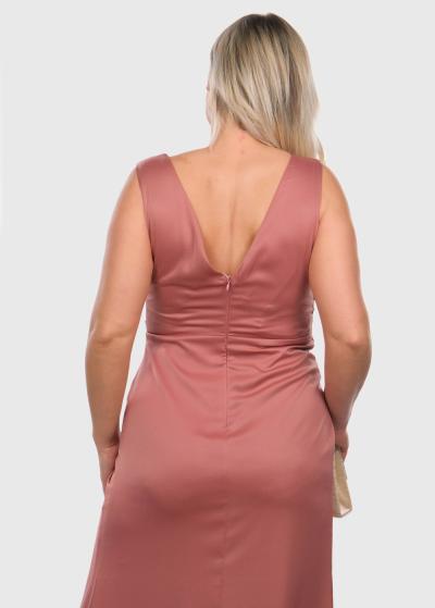 Elmira rozā gara vakarkleita ar rāvējslēdzēju - back