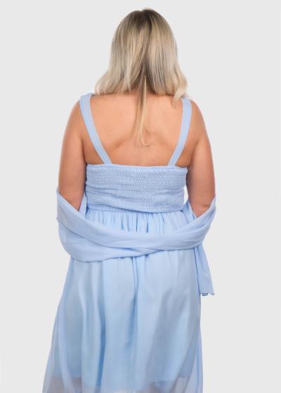 Elke gaiši zila īsa vakarkleita - back