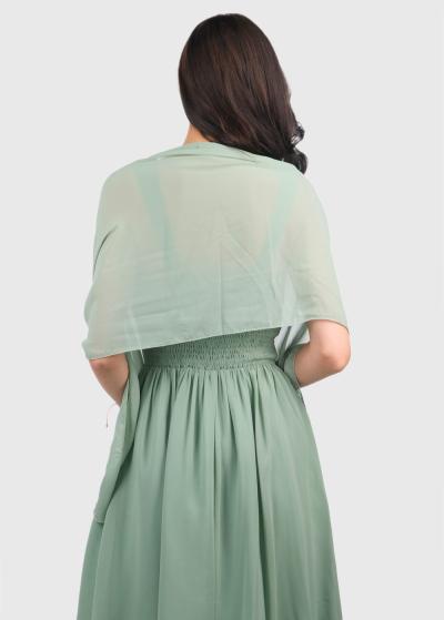 Elke gaiši zaļa īsa vakarkleita - back