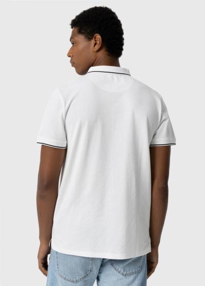 Balts vīriešu polo krekls - back