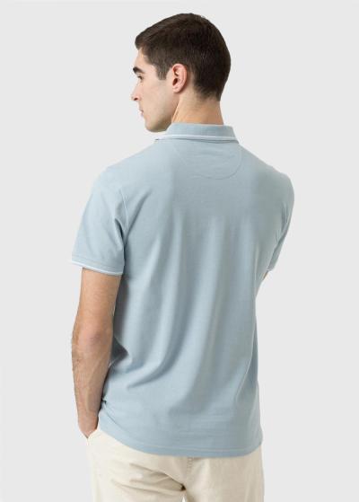 Gaiši zils vīriešu polo krekls - back