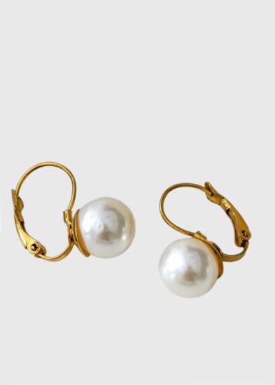 Etna zelta krāsas auskari ar pērlēm - back