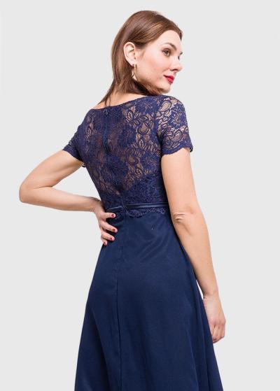 Gulnara Lielo izmēru tumši zila īsa vakarkleita - back