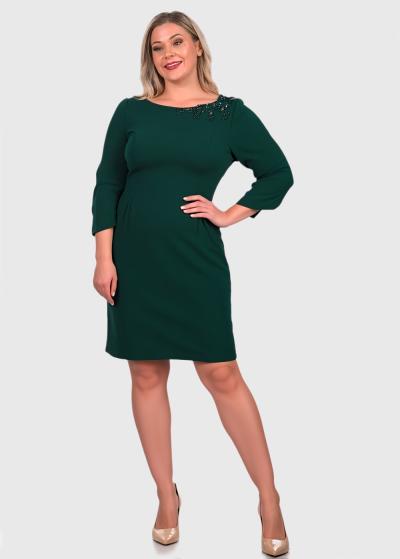 Santina zaļa īsa vakarkleita - back