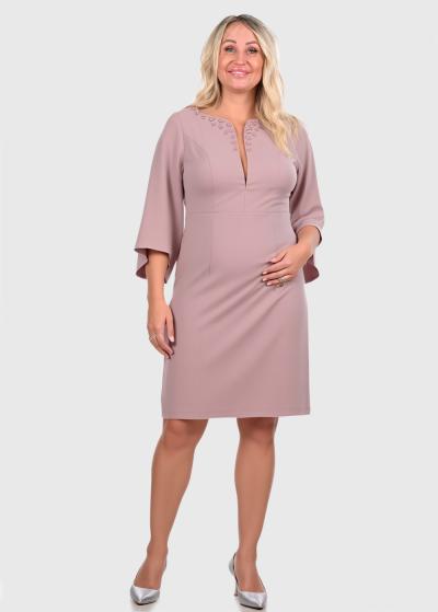 Zulfiya Lielo izmēru rozā vakarkleita ar trīs ceturtdaļu piedurknēm  - back