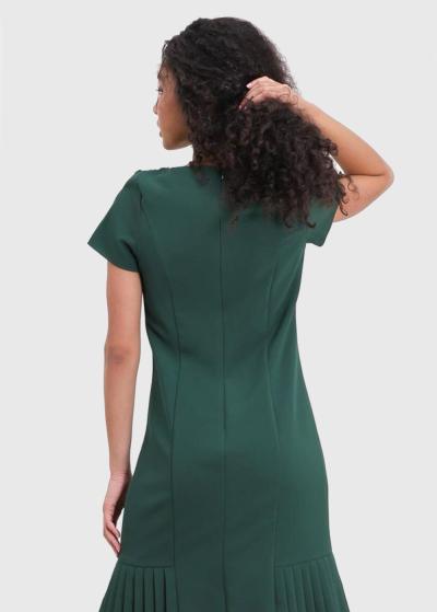 Gunesh zaļa vakarkleita ar īsām piedurknēm - back